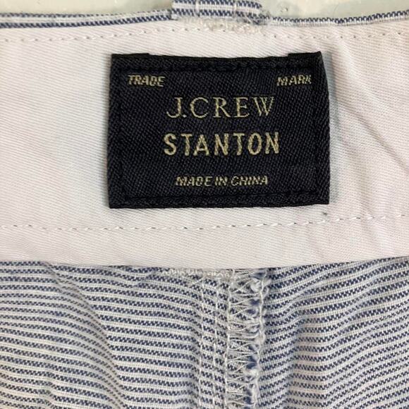 J. Crew‎ Stanton Shorts Brad McNutt Irish Linen Blue White Striped - Picture 3 of 6